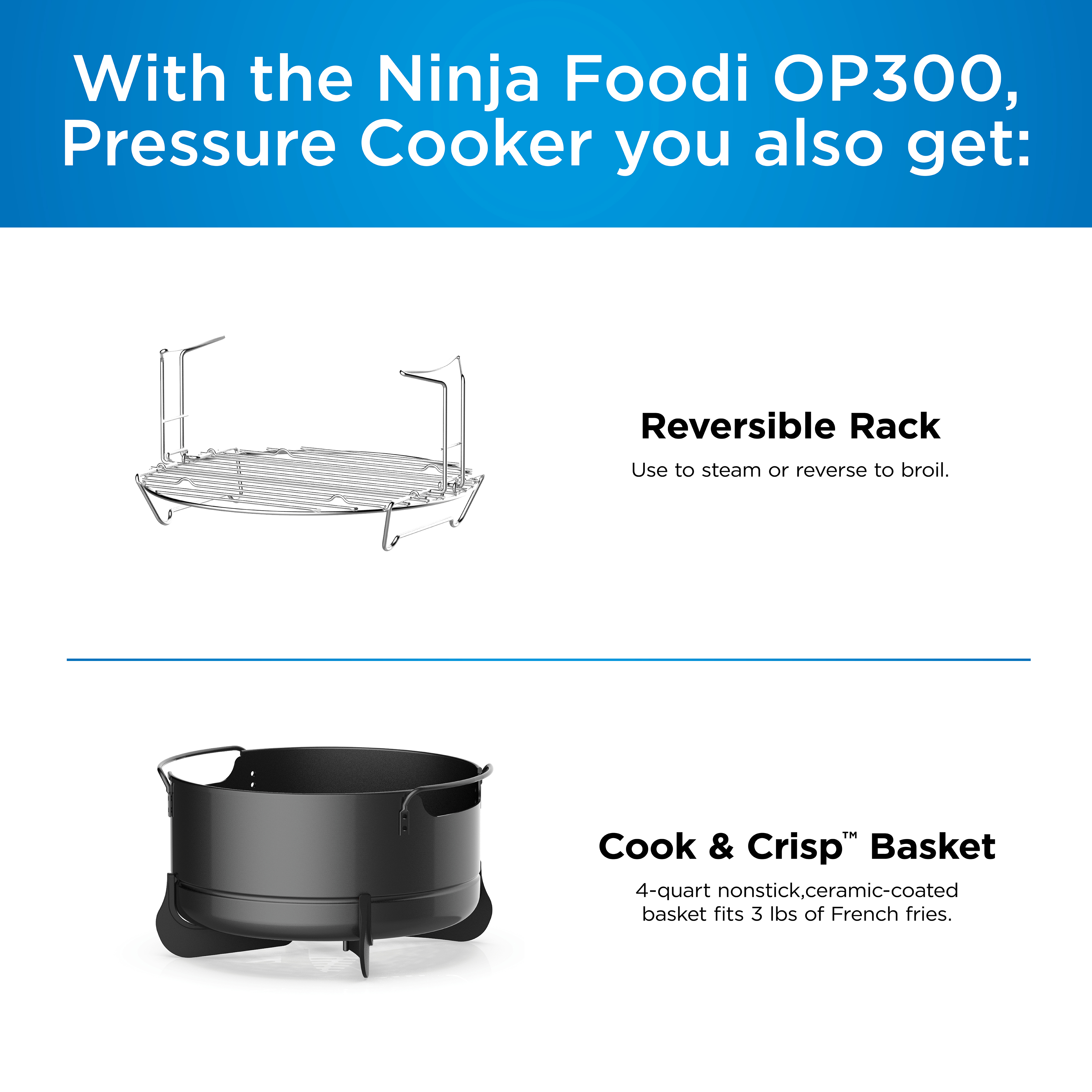 Ninja® Foodi Tender Crisp 8-in-1 6.5-Quart Pressure Cooker, OP300 - image 4 of 13