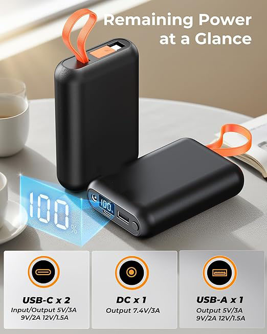 Shine Future 20000 mAh Portable Power Pack Built-In  Type-C Cable