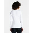 thumbnail image 4 of Time and Tru Women's Ribbed Henley with Long Sleeves, Sizes XS-XXXL, 4 of 7