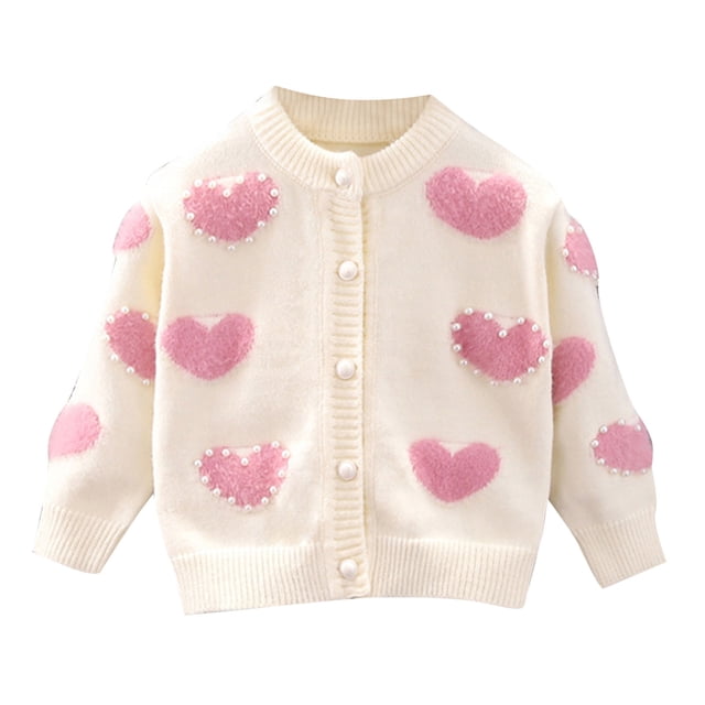 Chandails Cardigan pour Petites Filles, Chandails en Molleton Lourds pour Filles, Chandail Tricoté pour Bébés Filles, Automne Hiver, Manches Longues, Vêtements Cardigan