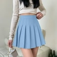 thumbnail image 2 of Ediodpoh Skirts for Women High Waist Pleated A Line Mini Skirt Casual Slim Tennis Skirt Mini Skirts Sky Blue XXXL, 2 of 4