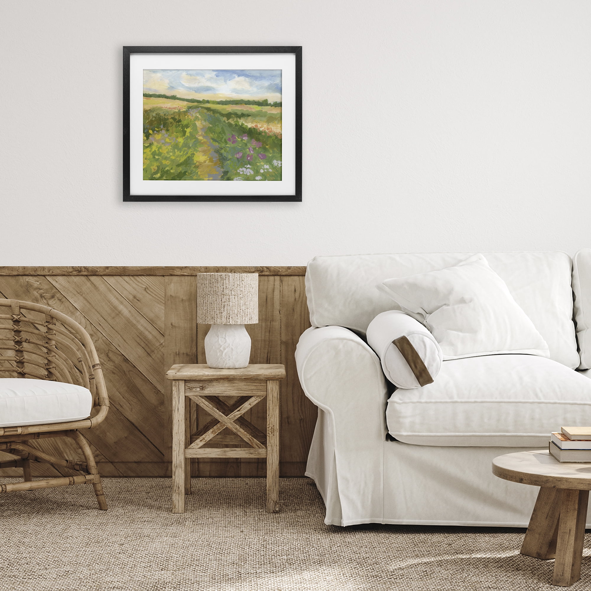 Stupell Industries Windswept Flower Field Black Framed Print Under Glass, design by Victoria Barnes