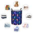 thumbnail image 4 of Naloa Méduse Imprimé Coloré Panier à Linge Rond Grand, Rangement pour Jouets pour Chambre d'Enfants, Rangement pour Jouets-Petit, 4 of 6
