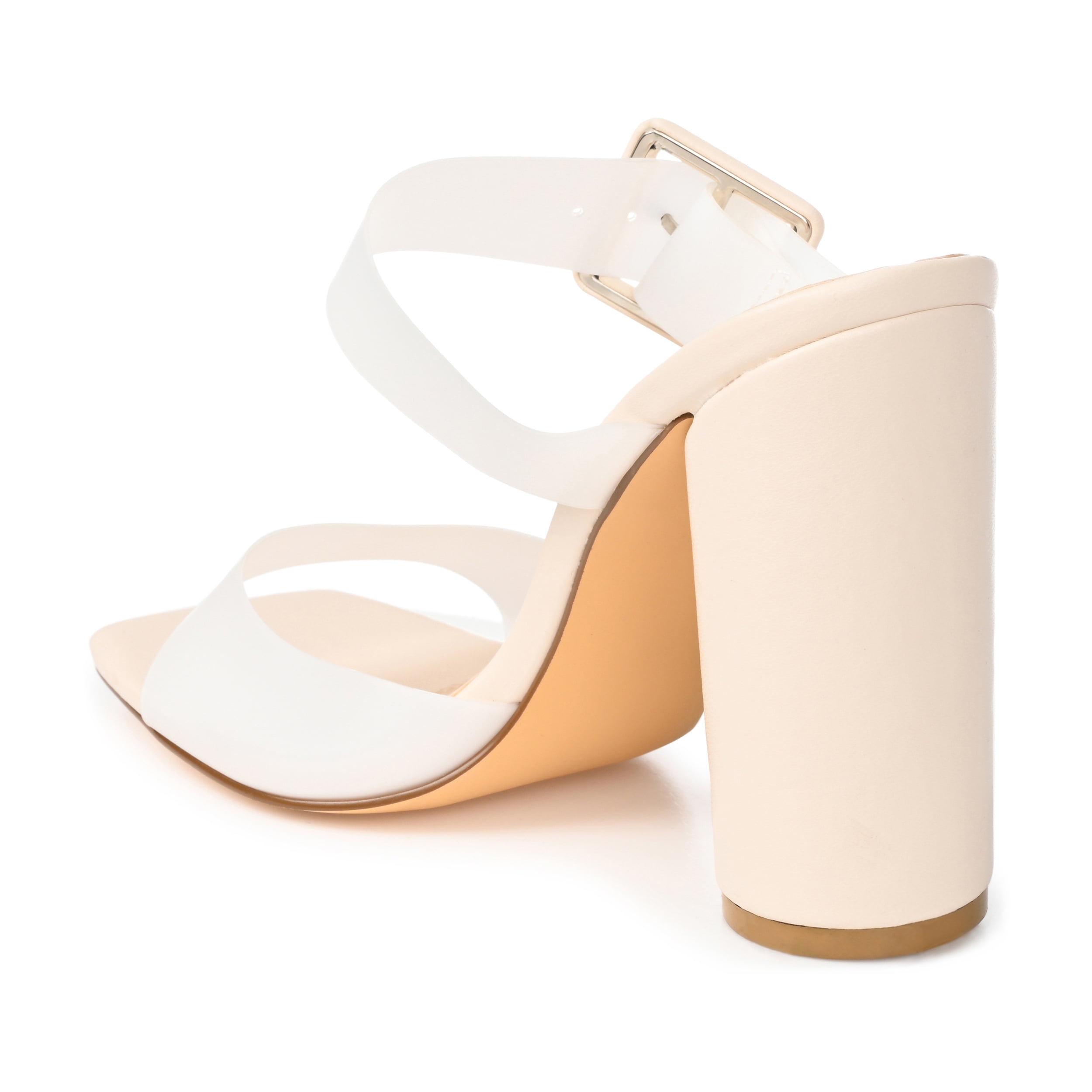 Journee Womens Luca Open Square Toe Block Heel Sandals