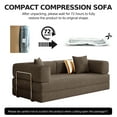 thumbnail image 5 of 79" convertible sleeper sofa bed,5-in-1 boneless couch with side pocket,Corduroy Pull-Out Couch with a Fixed-Shape Frame,Loveseat for Living Room,Bedroom(Brown), 5 of 7