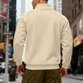 thumbnail image 6 of Miluxas Mens Quarter Zip Pullover Sweaters Casual Slim Fit Knit Texture Sweater Beige, 6 of 8