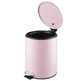 thumbnail image 6 of mDesign Round Metal 1.3 Gallon Step Trash Can, Lid, Removable Liner, Matte Blush, 6 of 6