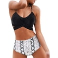 thumbnail image 1 of Traje de baño de cintura alta dividido para mujer, bikini sexy, traje de baño con push-up, conjunto de bikini con vendaje y parte superior de tubo, 1 of 7
