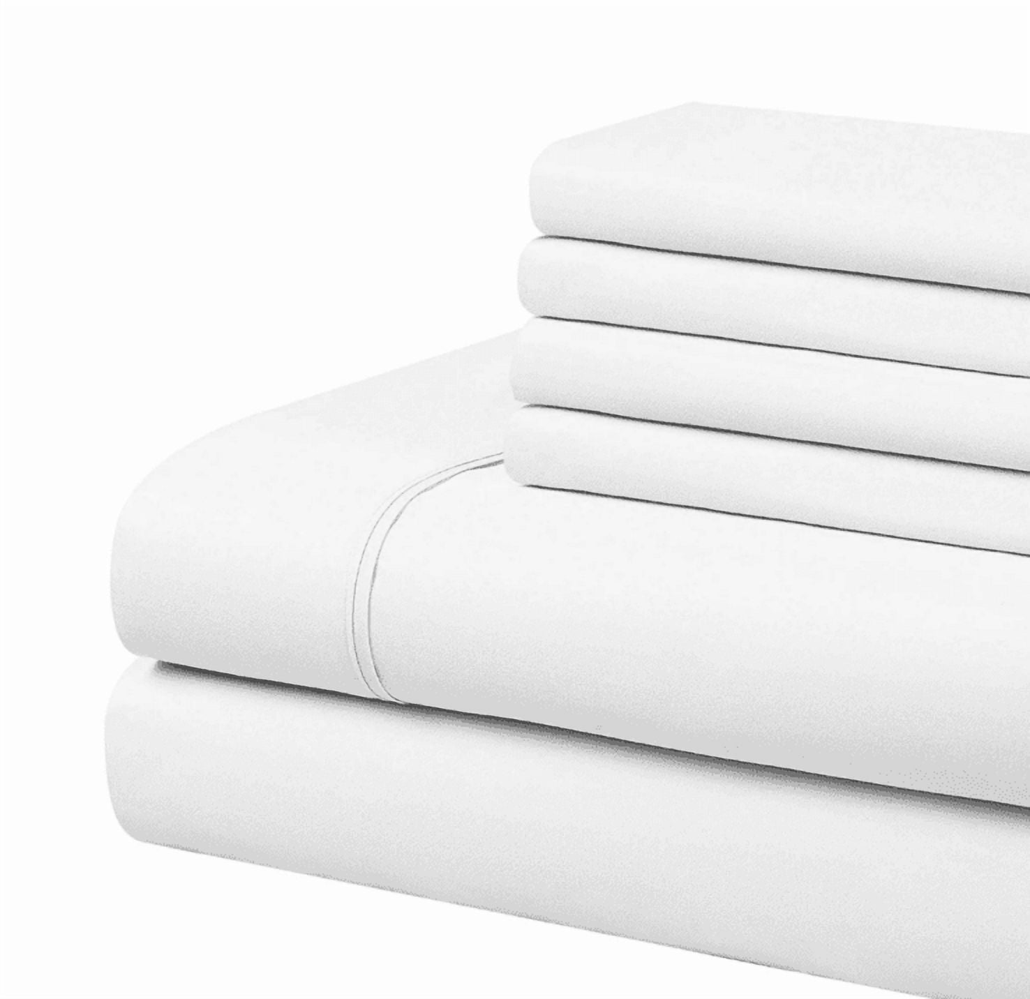 Villa Novum 6-Piece Bamboo Fiber Sheet Set (White, Full)