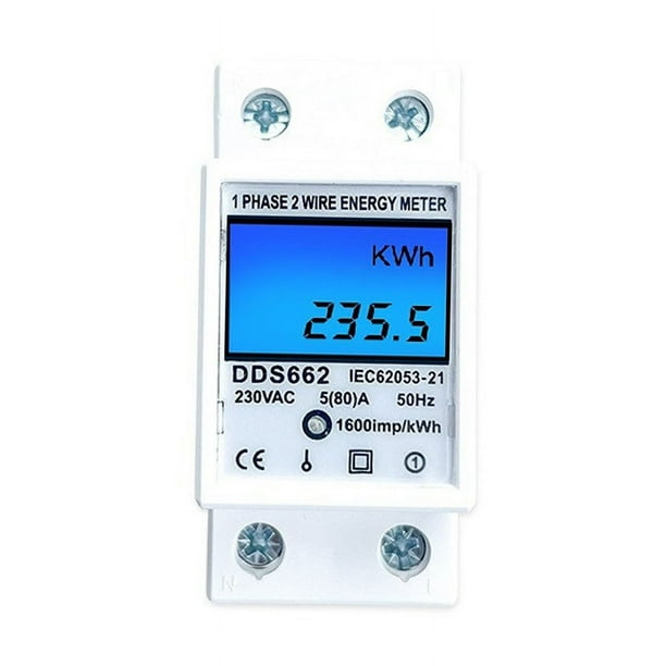 Medidor de consumo de energía de corriente de voltaje en Kwh CA 220 V con reinicio a cero monofásico digital de riel DIN