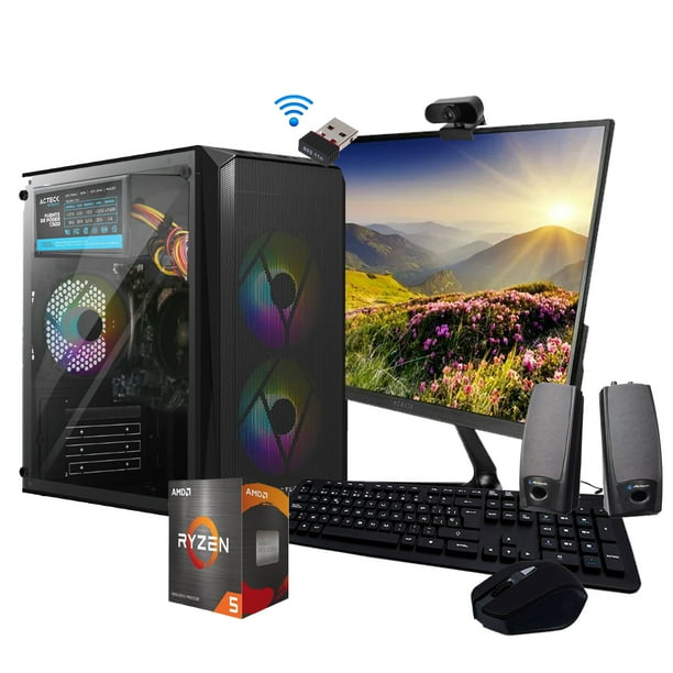Pc Computadora Armada Ryzen 5 16gb Ram 960Gb SSD Bocinas Wifi Cam web Monitor 21.5 Full HD AMD