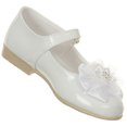 thumbnail image 2 of BNY Corner Patent Floral Ankle Strap Formal Uniform Flower Girl Dress Shoes White 7 Toddler TR 77.23, 2 of 2