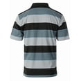 thumbnail image 2 of Gioberti Mens Wide Striped Polo Shirt - Contrasting Collar Short Sleeve Yarn Dye, 2 of 5