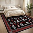 thumbnail image 3 of ODIKA 8'x10' Washable Area Rug Durable, Non-Slip Halloween Gothic Coffin Skull Spooky Web Bat Cross Decorations for Living Room, Under Sectional, Family, 3 of 7