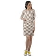 thumbnail image 3 of Moomaya Robes Mini Femmes Coton Slub Robes d'Été Manches 3/4 Robe Droite, 3 of 4