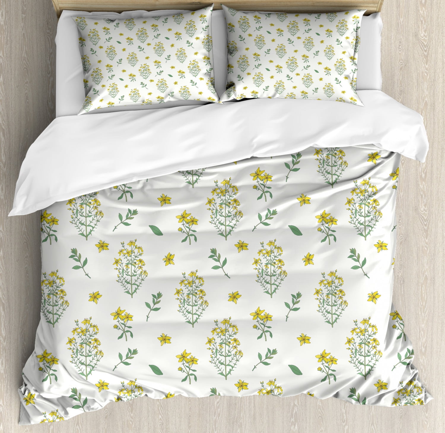 Botanical Duvet Cover Set King Size Medical Remedy Concept