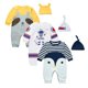 thumbnail image 4 of Peleles para niños y niñas, disfraz de Año Nuevo para bebés, monos rojos de Papá Noel y sombreros, 2 uds., trajes de algodón para recién nacidos de 0 a 24 meses, 4 of 4