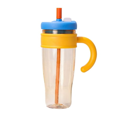 Btomtd 1.1L Scald Proof Water Cup Featuring Heat Proof Plastic Straw Large Capacity Ice Bar Water Bottles Drop Proof Portable Mug and Water Bottle for Travel and Home Orange