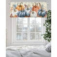 thumbnail image 6 of Fall Thanksgiving Kitchen Valances for Windows Orange Blue White Pumpkin Valance Curtains&nbsp; for Kitchen /Living Room/Bedroom/ Bathroom Decor, 54"x18 " ,Rod Pocket 1 Panel, Retro Leaf, 6 of 7