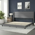 thumbnail image 4 of Flash Furniture Hollis Wingback Upholstered Platform Bed, Gray, King, 4 of 12