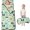 Multicolor Cat and Flower Green Pattern, variant on Cat Butt and Fishbone Blue Pattern Teens Toddler Nap Mat with Pillow, Sleeping Mat Bag for Preschool Daycare 59"x22"