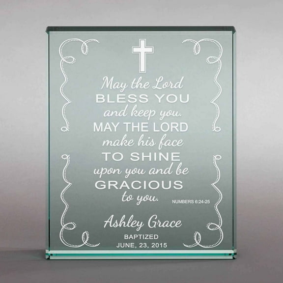 Personalized May The Lord Bless You 4" x 5" Glass Keepsake
