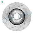 thumbnail image 4 of Set of 12 Front 300mm-Rear 284mm Drilled Slotted Brake Disc Rotors-Front 8595-D1444 Rear 8428A-D1445 Ceramic Brake Pad Kit For 2011-2015 KIA Optima, 4 of 10