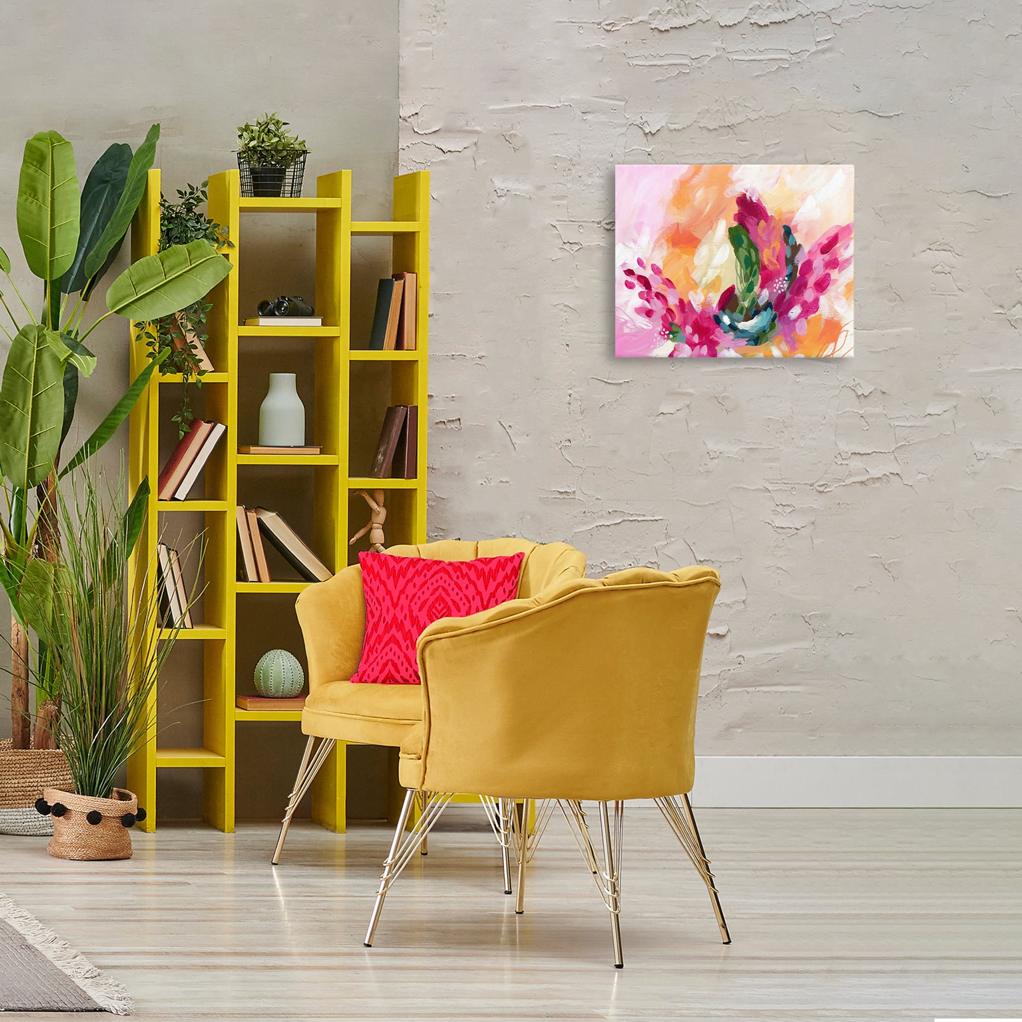 Stupell Industries Tropical Punch Abstraction Abstract Painting Gallery Wrapped Canvas Art Print Wall Art, 20 x 16