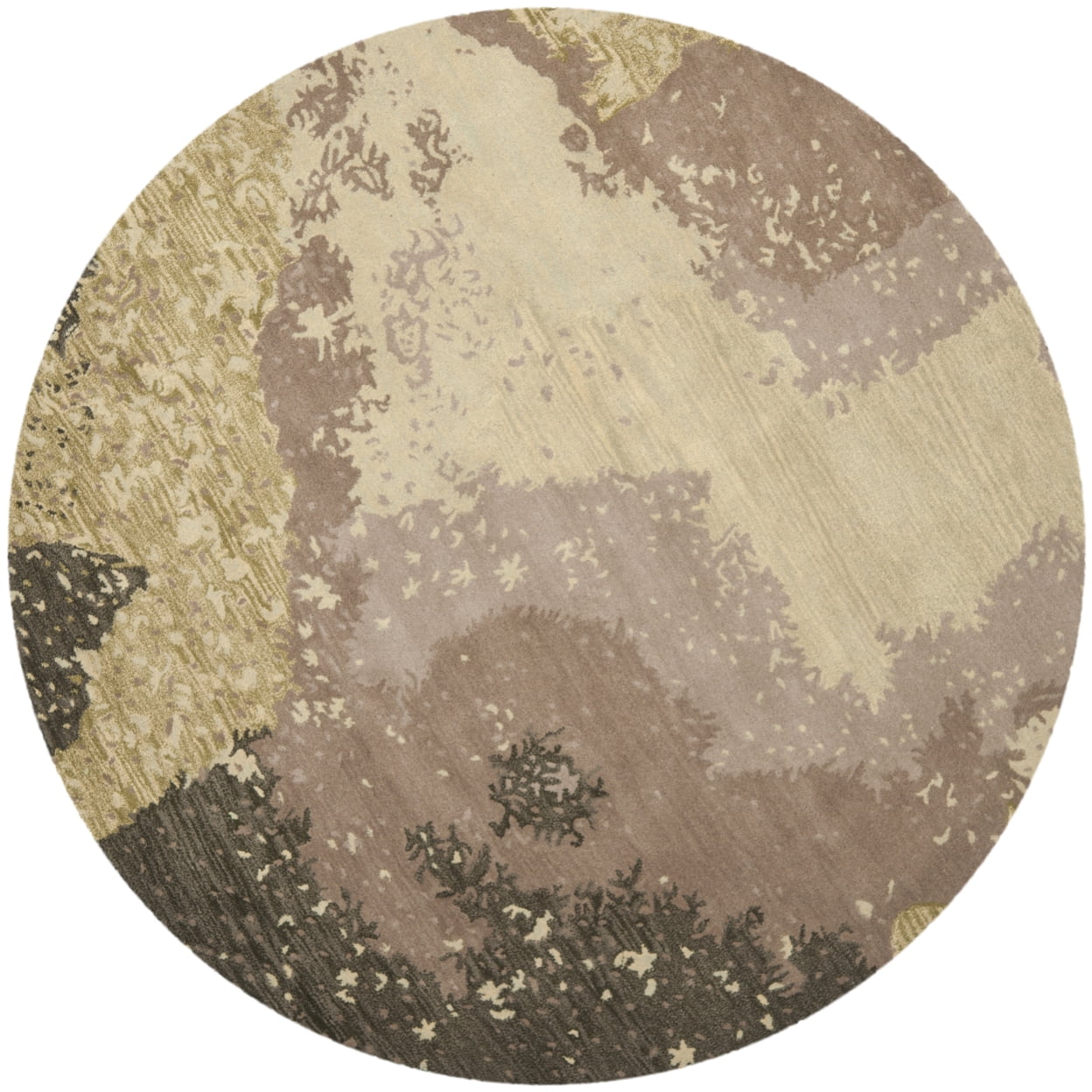 SAFAVIEH Soho Jeptha Abstract Wool Area Rug, Sage/Multi, 6' x 6' Square