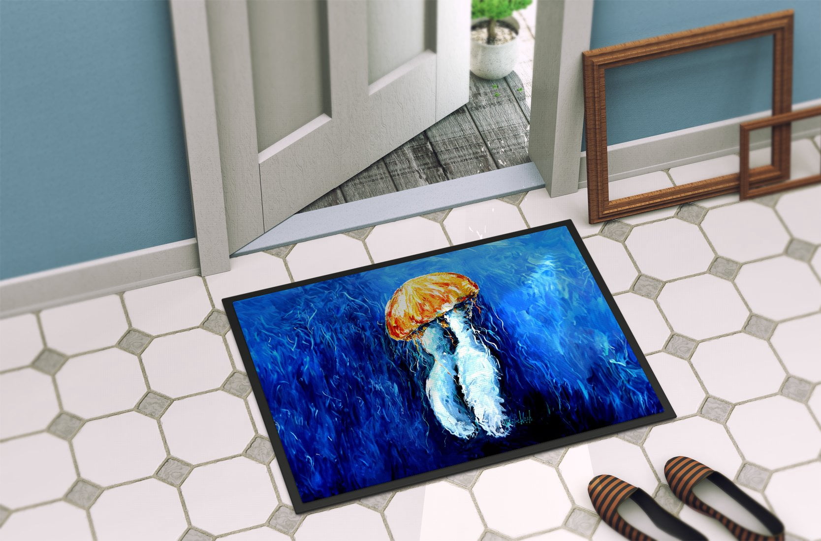 Carolines Treasures MW2056MAT 18 x 27 in. Fanta Sea Jellyfish Doormat