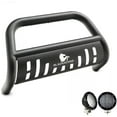 thumbnail image 6 of Black Horse Bull Bar Skid Plate Black Come with Pair of 5.3" Dia. LED Flood Lights With Black Trim Rings Compatible with 2006-2018 Toyota RAV4-BB093903A-SP-PLFB, 6 of 14