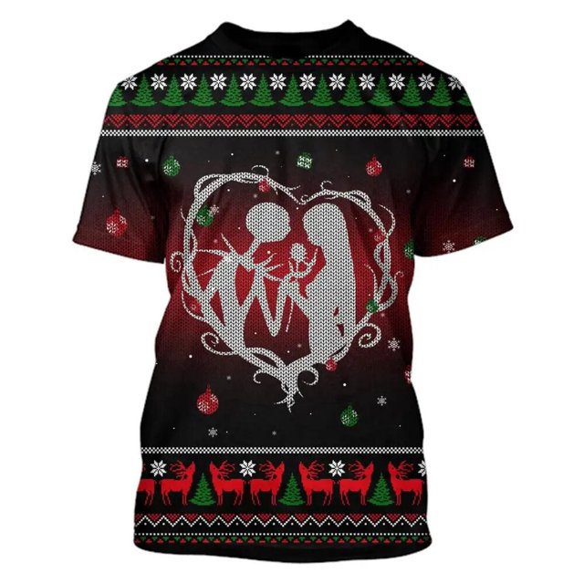 Camiseta de manga corta con estampado 3d para hombre, camiseta informal de moda con gráficos de ambiente festivo navideño, Top cómodo con cuello redondo Pop