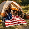 thumbnail image 5 of Clearance! 60"x40" American Flag Throw Blanket, Red White & Blue, Soft Microfiber Sherpa Fleece Reversible 4th of July Decoration 250 Anniversary Decorations (A), 5 of 7