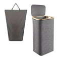 thumbnail image 2 of Cesto para la colada, cesta de almacenamiento, bolsa de lavandería plegable y extraíble, cesta alta para la colada, cesto para ropa para el baño y la Gris Macarena Ropa sucia, 2 of 8