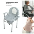 thumbnail image 4 of Chaise de Commode pour Toilette, Accoudoirs 3 Niveaux Hauteur Réglable Couvercle Scellé Robuste Chaise de Chevet pour Adultes pour Toilette Accroupie, 4 of 7