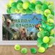 thumbnail image 3 of Kit de globos para fiesta de cumpleaños de dinosaurios, 71 unidades, látex verde y papel de aluminio, 3 of 4