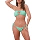 thumbnail image 1 of Conjuntos de bikini de dos piezas para mujer INSPIRE CHIC, con anillo O, fruncido, parte superior con lazo y parte inferior triangular, trajes de baño, pequeño, verde menta, 1 of 5