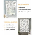 thumbnail image 3 of Gray Botanical Tie Up Curtains for Window, Thermal Insulated Balloon Shade Adjustable Rod Pocket Curtains Valance Panels for Kitchen Bathroom Cafe 42 x 45 Rustic Spring Summer Floral Leaves, 3 of 6