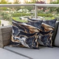 thumbnail image 3 of Outdoor Pillow Covers Abstract Marble Minimalist Art Waterproof Pillow Cases 16x16 Set of 2, Watercolor Stone Stripe Texture Throw Pillow Cover Pillowcase for Patio Balcony Couch Garden, 3 of 9