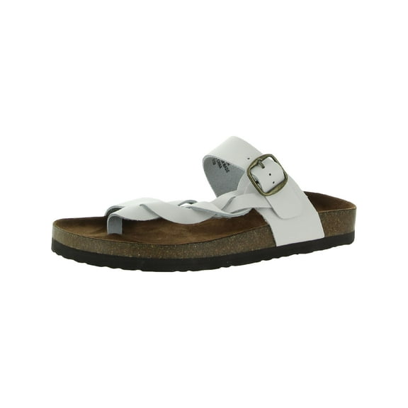 White Mountain Womens Crawford Braided Leather Thong Sandals