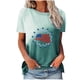 thumbnail image 1 of Camisetas Casuales de las Mujeres Que Cambian de Color Día de la Independencia Imprimir Cuello de la Tripulación, Novedad Gráfico Tops de las Mujeres Casuales, 1 of 6