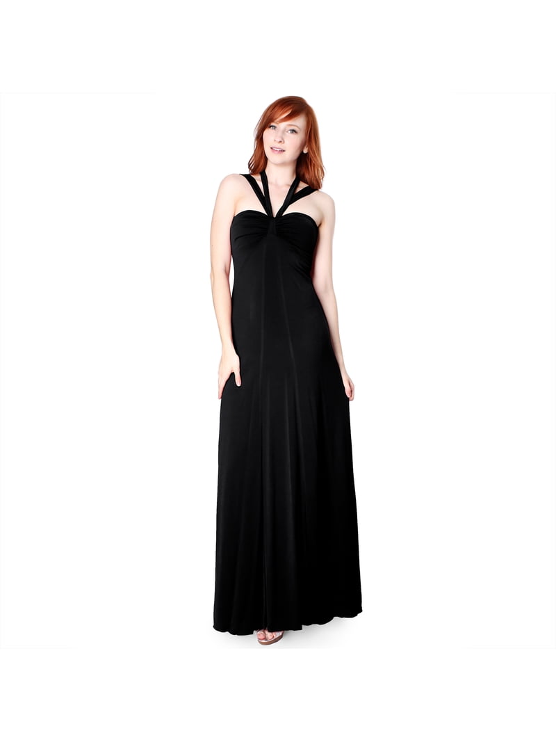 Evanese Women's Elegant Cross Tie Halter Long Formal Party Dress (XS.  Turquoise) - Walmart.com