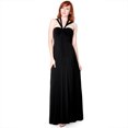 thumbnail image 5 of Evanese Women's Elegant Cross Tie Halter Long Formal Party Dress (L. Turquoise), 5 of 9