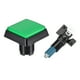 thumbnail image 2 of Juego de botón pulsador 50x50 cuadrado 12V interruptor pulsador iluminado LED con microinterruptor para arcade de video verde 5 piezas, 2 of 5