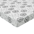 thumbnail image 2 of Ambesonne Botanical Fitted Sheet, Greyscale Dandelions, California King, Dimgray Pearl and White, 2 of 3