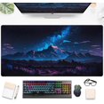thumbnail image 1 of Blue Mountain Desk Mat XXL Large Extended Mouse Pad, Cute Western Night Scene, Laptop Keyboard and Mouse Mat, Gamer Gift for Women, Office Desk Decor, 31.5x15.75 Inch, 1 of 6