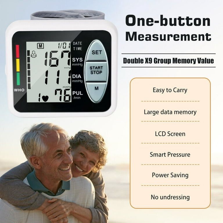 Blood Pressure Machine for Home Use, Automatic Blood Pressure Monitor with  Extra Large Screen, Adjustable BP Cuff Arm Kits 2 * 999 Memories 4