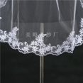 thumbnail image 5 of White /Ivory Simple Comb  Handmade Bridal Wedding Veil With Comb Lace Applique Edge, 5 of 5