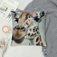 thumbnail image 2 of Chilfamy Giraffe Pillow Case Decorative Throw Pillow Covers Oil Painting Adorable Animals Pillowcase Square Blue Cushion Covers for Home Sofa Couch (Cute Giraffe) White, 2 of 5