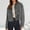 Gray, variant on Women's Faux Suede Cropped Jacket, Lightweight Casual Fall Fashion Coats, Winter Outerwear Trendy Tops